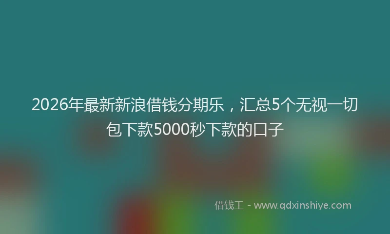 2026年最新新浪借钱分期乐，汇总5个无视一切包下款5000秒下款的口子