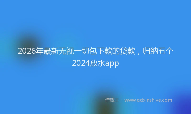 2026年最新无视一切包下款的贷款，归纳五个2024放水app