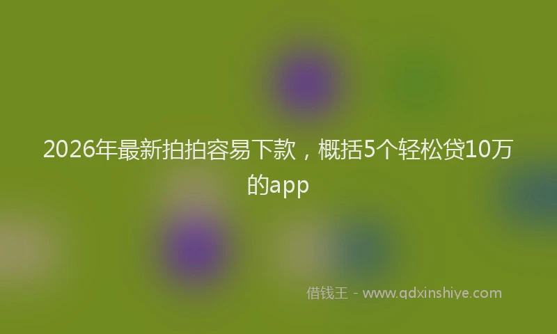 2026年最新拍拍容易下款，概括5个轻松贷10万的app