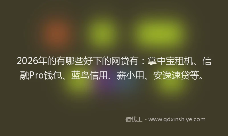 2026年的有哪些好下的网贷有：掌中宝租机、信融Pro钱包、蓝鸟信用、薪小用、安逸速贷等。