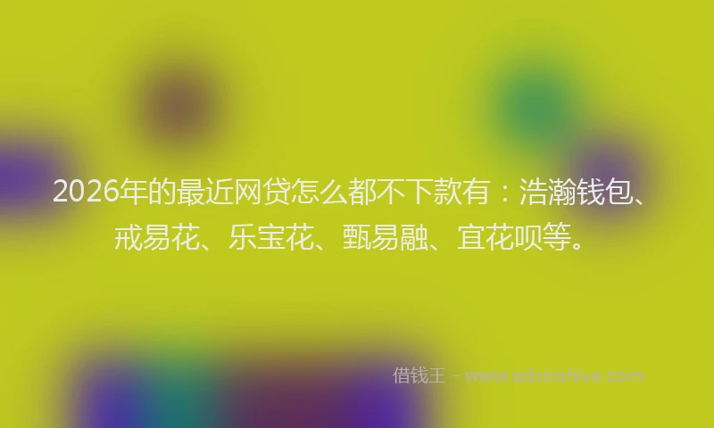2026年的最近网贷怎么都不下款有：浩瀚钱包、戒易花、乐宝花、甄易融、宜花呗等。