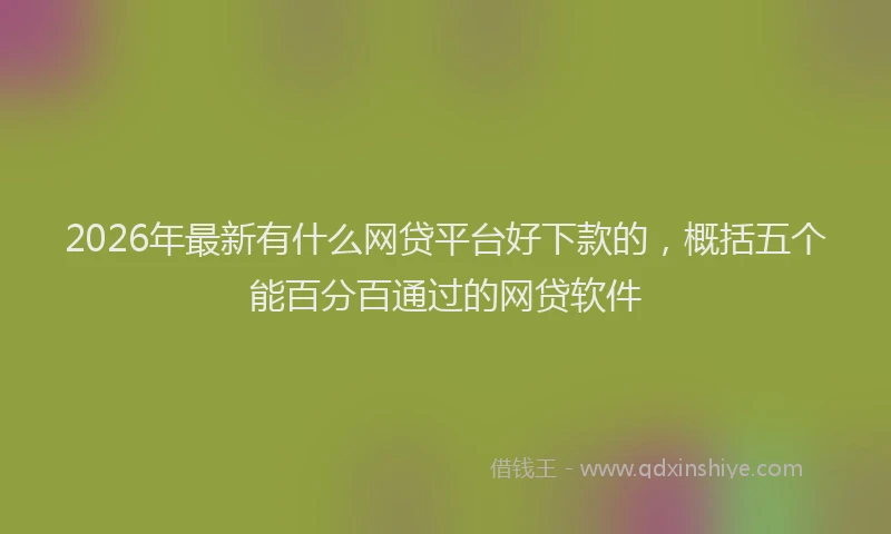 2026年最新有什么网贷平台好下款的，概括五个能百分百通过的网贷软件