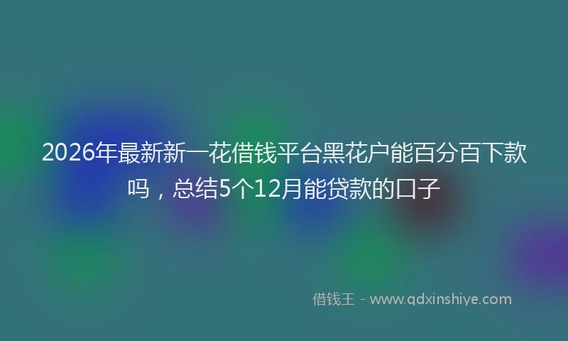 2026年最新新一花借钱平台黑花户能百分百下款吗，总结5个12月能贷款的口子