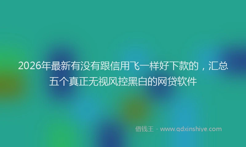 2026年最新有没有跟信用飞一样好下款的，汇总五个真正无视风控黑白的网贷软件
