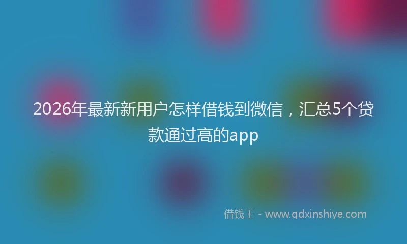 2026年最新新用户怎样借钱到微信，汇总5个贷款通过高的app