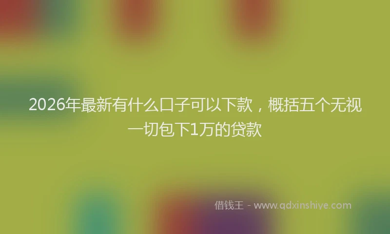 2026年最新有什么口子可以下款，概括五个无视一切包下1万的贷款