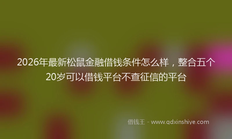 2026年最新松鼠金融借钱条件怎么样，整合五个20岁可以借钱平台不查征信的平台