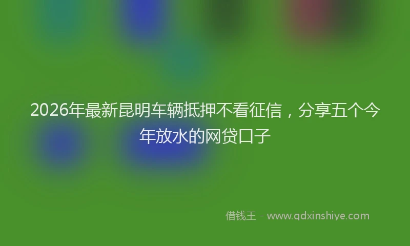 2026年最新昆明车辆抵押不看征信，分享五个今年放水的网贷口子