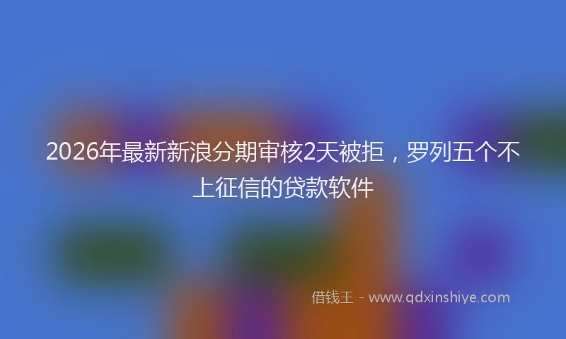 2026年最新新浪分期审核2天被拒，罗列五个不上征信的贷款软件