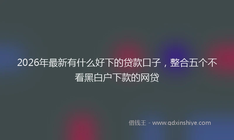 2026年最新有什么好下的贷款口子，整合五个不看黑白户下款的网贷