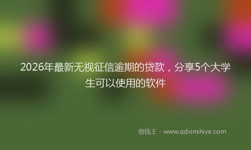 2026年最新无视征信逾期的贷款，分享5个大学生可以使用的软件
