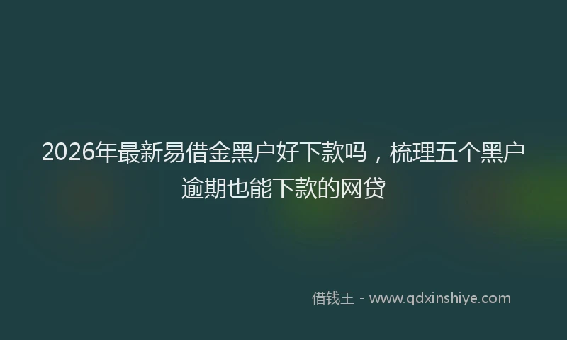 2026年最新易借金黑户好下款吗，梳理五个黑户逾期也能下款的网贷