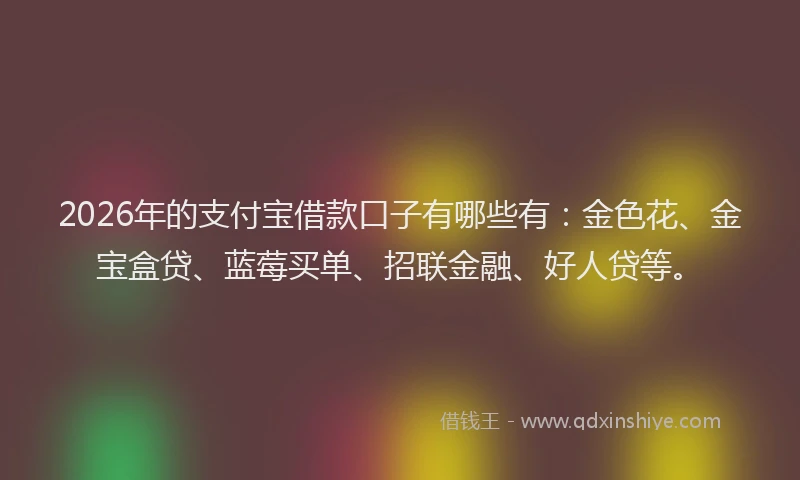 2026年的支付宝借款口子有哪些有：金色花、金宝盒贷、蓝莓买单、招联金融、好人贷等。