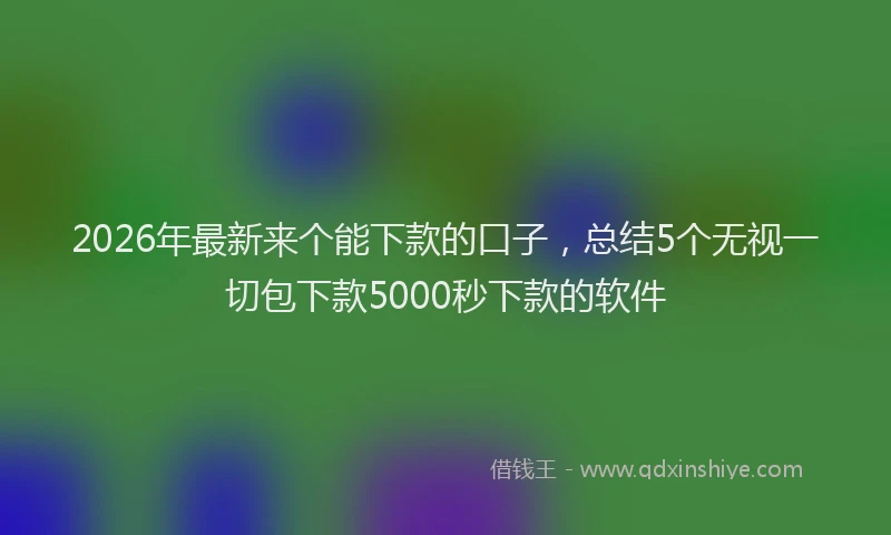 2026年最新来个能下款的口子，总结5个无视一切包下款5000秒下款的软件