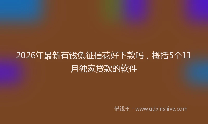 2026年最新有钱兔征信花好下款吗，概括5个11月独家贷款的软件