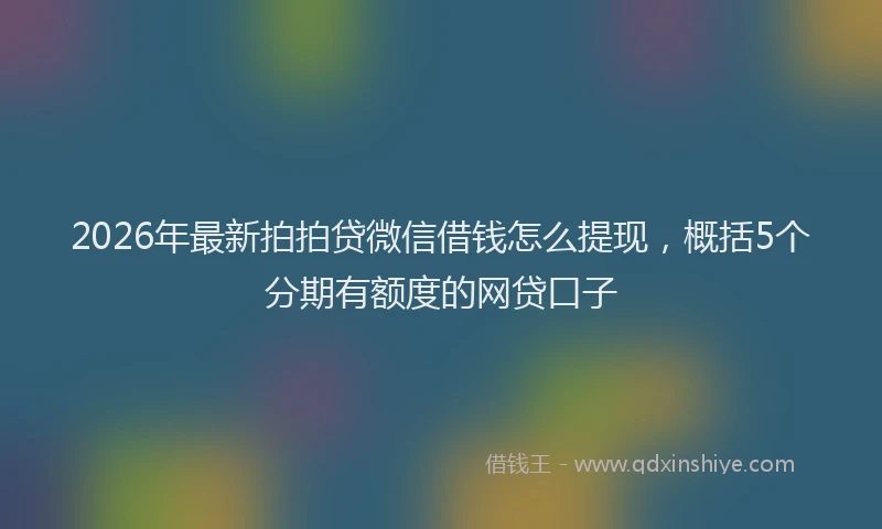 2026年最新拍拍贷微信借钱怎么提现，概括5个分期有额度的网贷口子