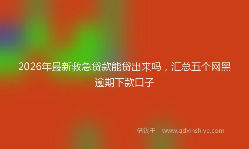 2026年最新救急贷款能贷出来吗，汇总五个网黑逾期下款口子