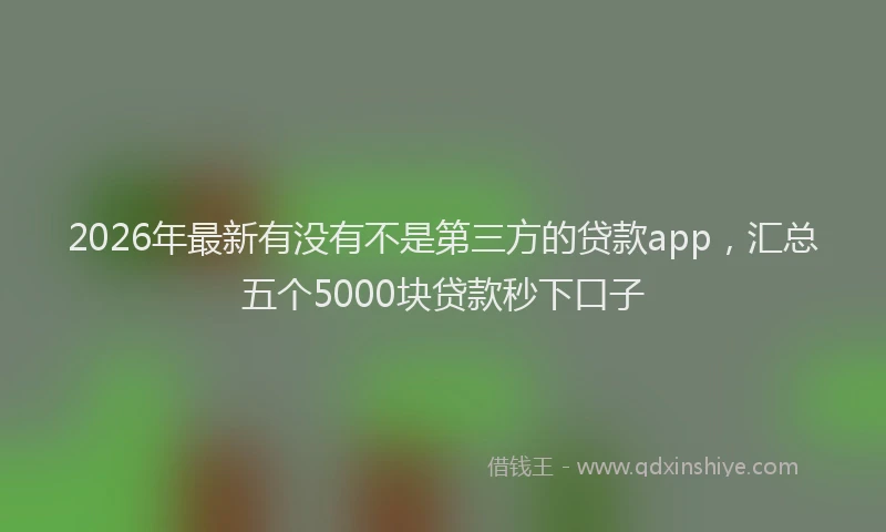2026年最新有没有不是第三方的贷款app，汇总五个5000块贷款秒下口子