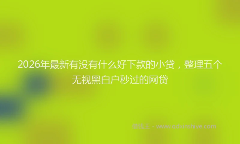 2026年最新有没有什么好下款的小贷，整理五个无视黑白户秒过的网贷