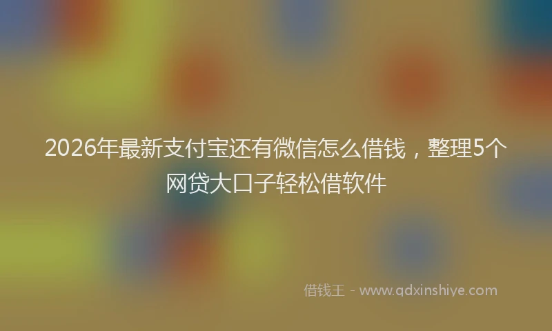 2026年最新支付宝还有微信怎么借钱，整理5个网贷大口子轻松借软件
