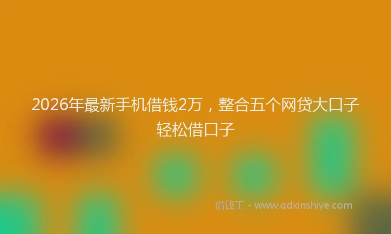 2026年最新手机借钱2万，整合五个网贷大口子轻松借口子