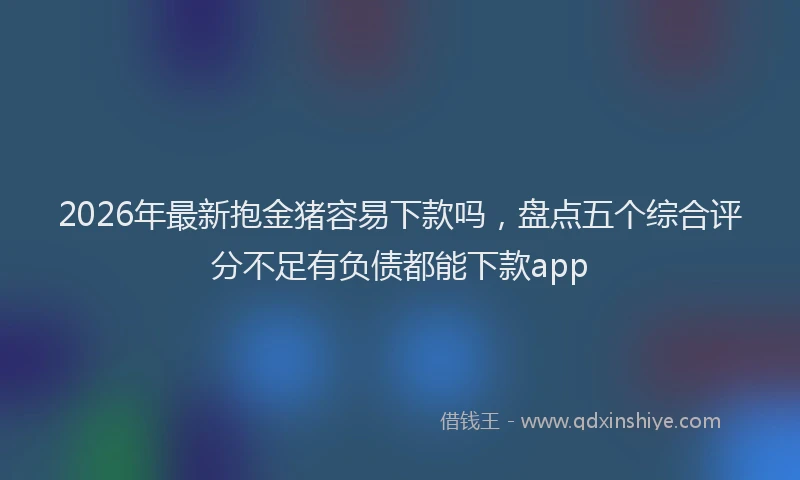 2026年最新抱金猪容易下款吗，盘点五个综合评分不足有负债都能下款app