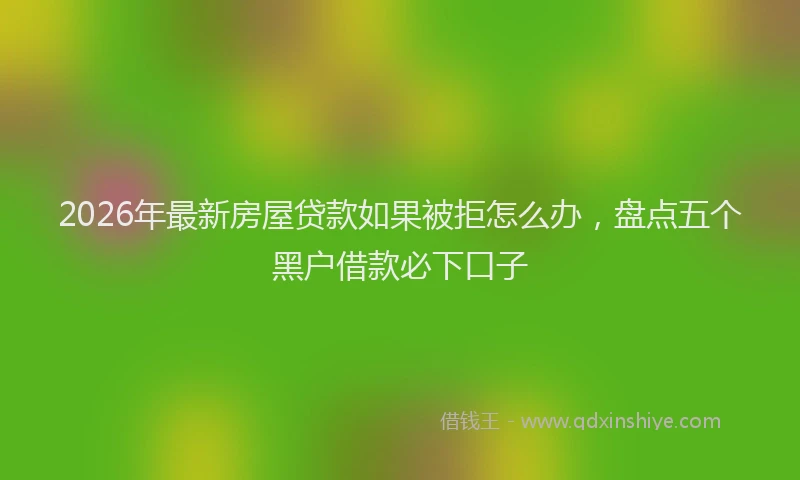 2026年最新房屋贷款如果被拒怎么办，盘点五个黑户借款必下口子