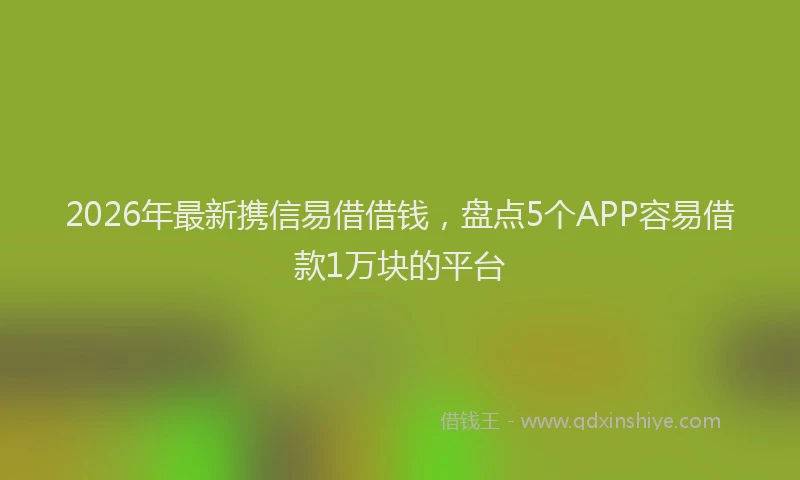 2026年最新携信易借借钱，盘点5个APP容易借款1万块的平台