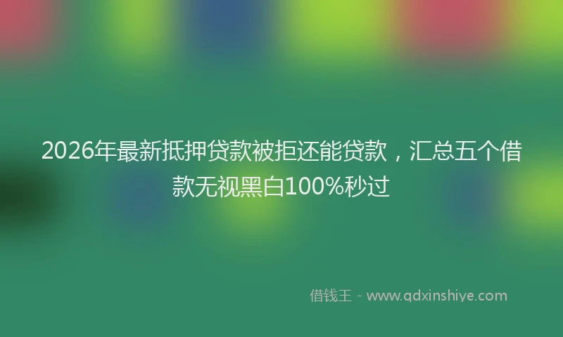 2026年最新抵押贷款被拒还能贷款，汇总五个借款无视黑白100%秒过
