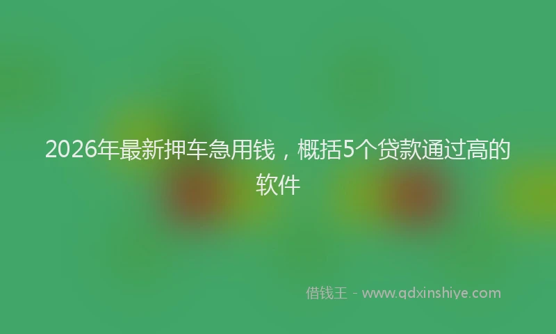 2026年最新押车急用钱，概括5个贷款通过高的软件