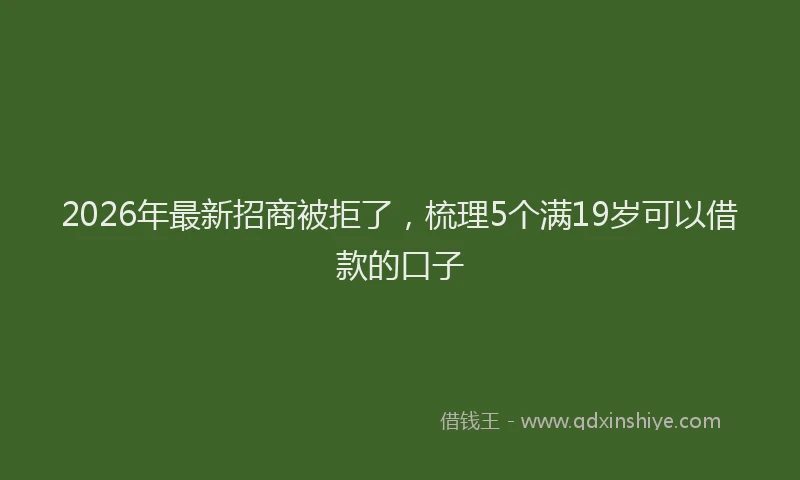2026年最新招商被拒了，梳理5个满19岁可以借款的口子
