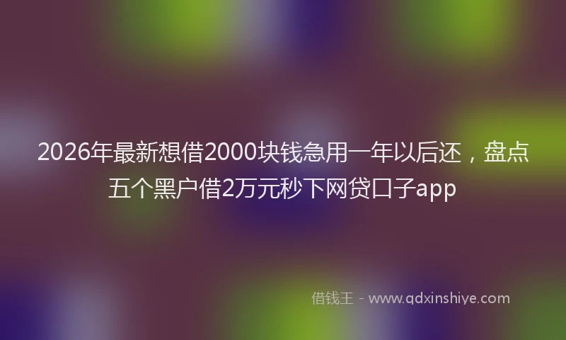2026年最新想借2000块钱急用一年以后还，盘点五个黑户借2万元秒下网贷口子app