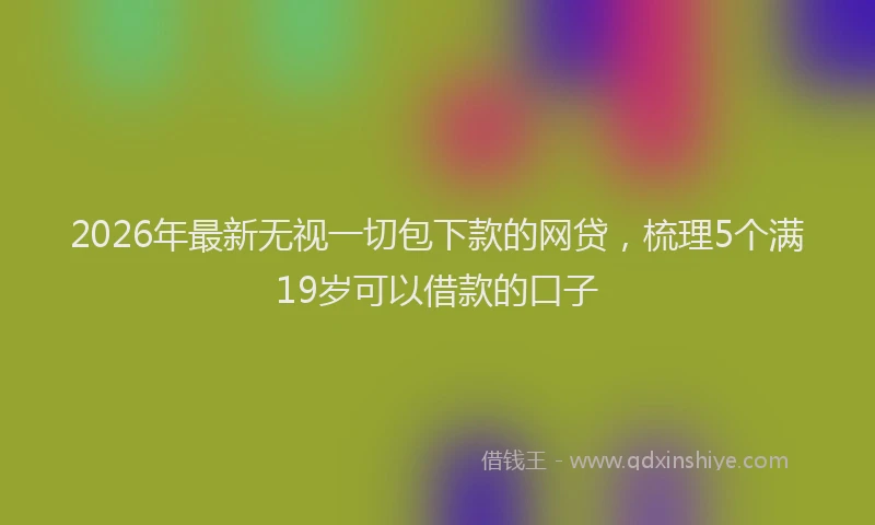 2026年最新无视一切包下款的网贷，梳理5个满19岁可以借款的口子