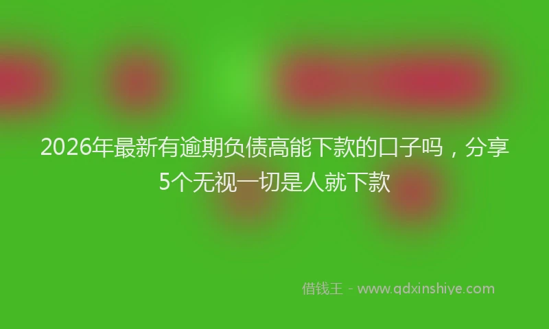 2026年最新有逾期负债高能下款的口子吗，分享5个无视一切是人就下款