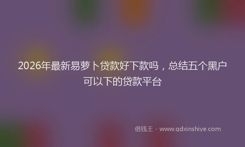 2026年最新易萝卜贷款好下款吗，总结五个黑户可以下的贷款平台
