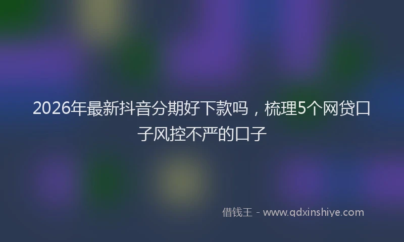 2026年最新抖音分期好下款吗，梳理5个网贷口子风控不严的口子