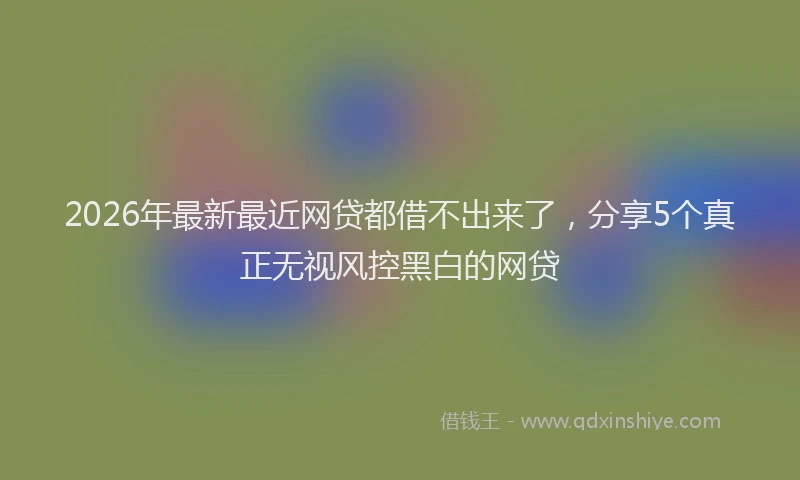 2026年最新最近网贷都借不出来了，分享5个真正无视风控黑白的网贷