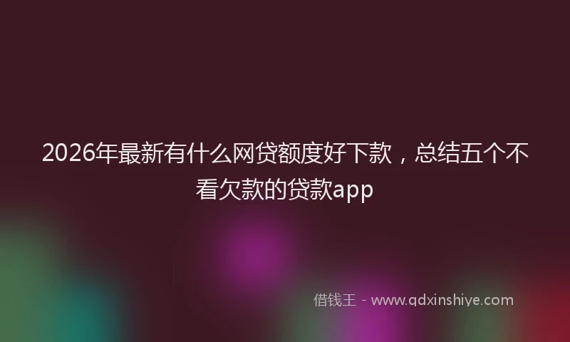 2026年最新有什么网贷额度好下款，总结五个不看欠款的贷款app