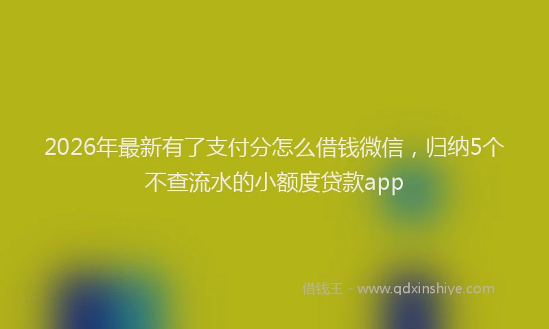 2026年最新有了支付分怎么借钱微信，归纳5个不查流水的小额度贷款app