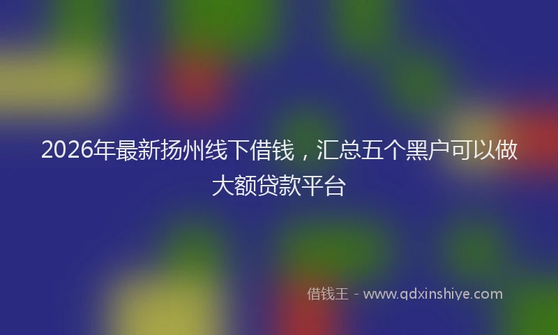 2026年最新扬州线下借钱，汇总五个黑户可以做大额贷款平台