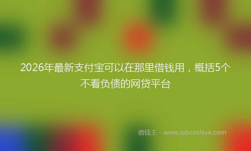2026年最新支付宝可以在那里借钱用，概括5个不看负债的网贷平台