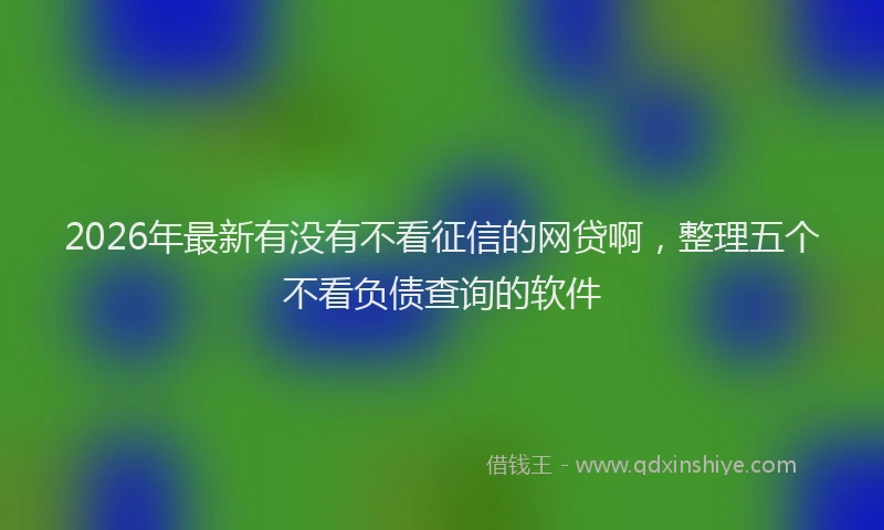 2026年最新有没有不看征信的网贷啊，整理五个不看负债查询的软件