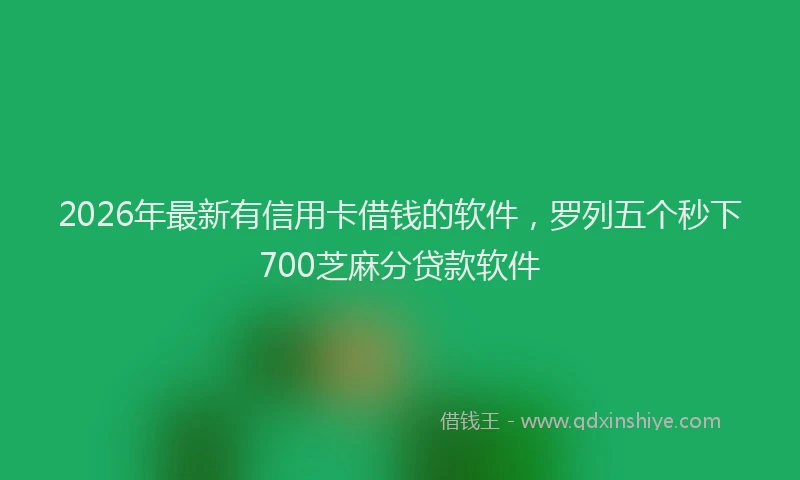 2026年最新有信用卡借钱的软件，罗列五个秒下700芝麻分贷款软件