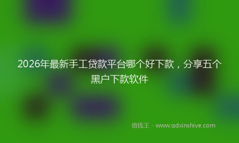 2026年最新手工贷款平台哪个好下款，分享五个黑户下款软件