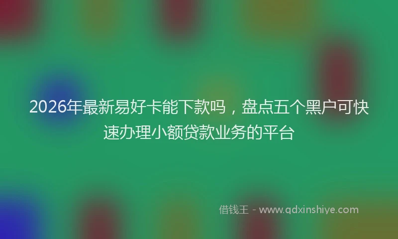 2026年最新易好卡能下款吗，盘点五个黑户可快速办理小额贷款业务的平台