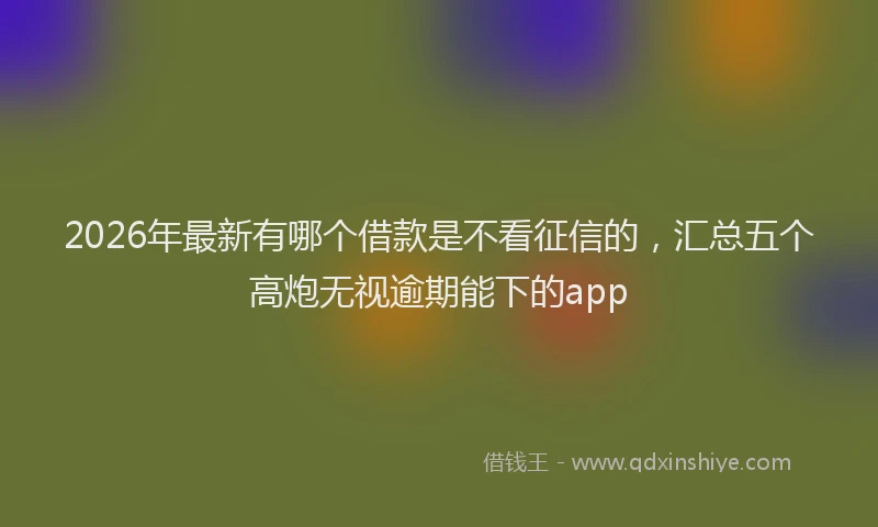 2026年最新有哪个借款是不看征信的，汇总五个高炮无视逾期能下的app