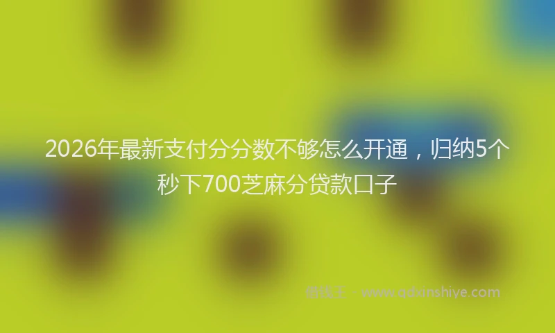 2026年最新支付分分数不够怎么开通，归纳5个秒下700芝麻分贷款口子