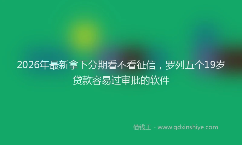 2026年最新拿下分期看不看征信，罗列五个19岁贷款容易过审批的软件