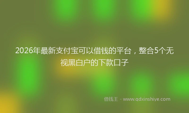 2026年最新支付宝可以借钱的平台，整合5个无视黑白户的下款口子