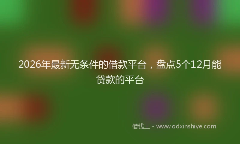 2026年最新无条件的借款平台，盘点5个12月能贷款的平台